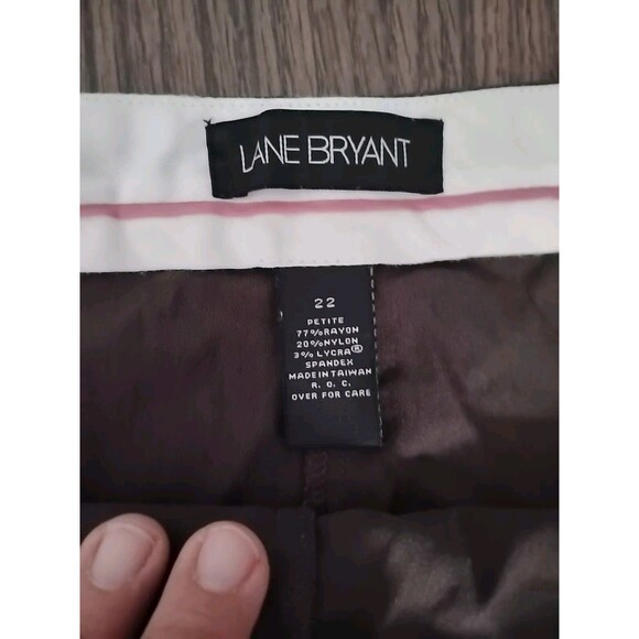 Lane Bryant Pants Women's Plus Size 22 Petite Brown Dress Stretch - Picture 3 of 4